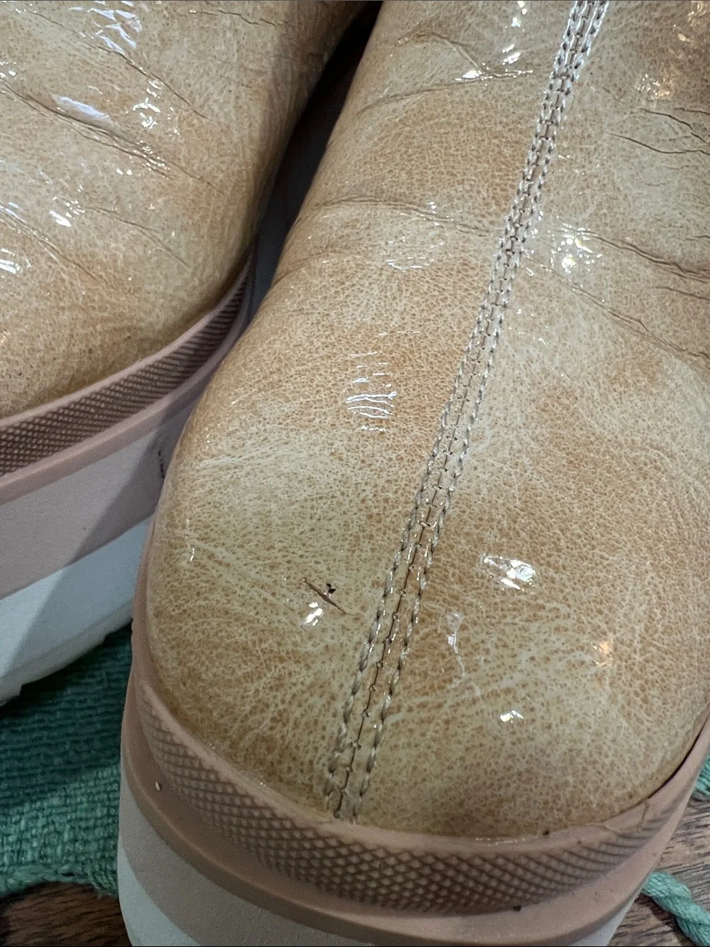 Naked Feet Coach Platforms in Beige